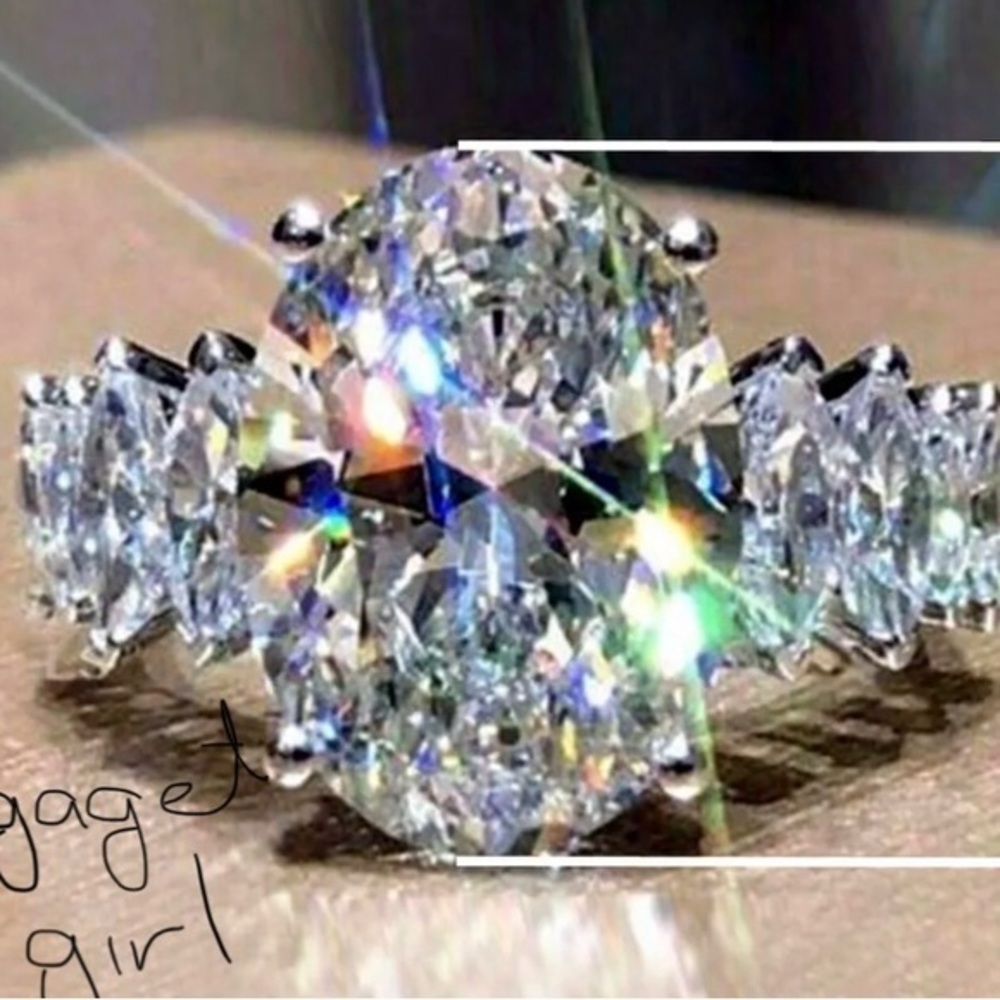 925 BRIDAL ENGAGEMENT RING WEDDING RING GG7 - Picture 5 of 6